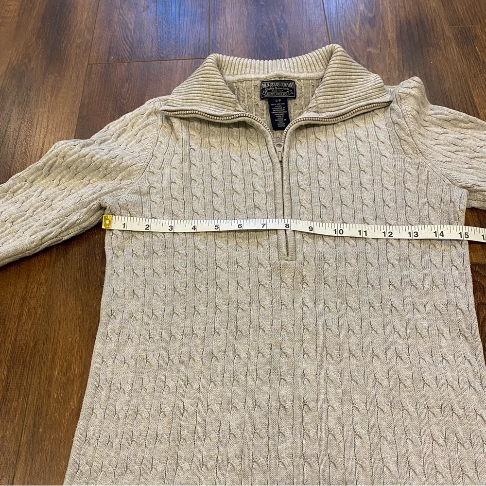 Polo jeans cable knit grey sweater size small - Picture 8 of 10